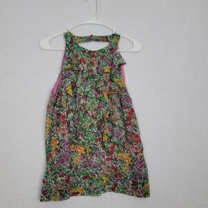 ECI Multicolor Floral Kids Ruffle Sleeveless Top S 10